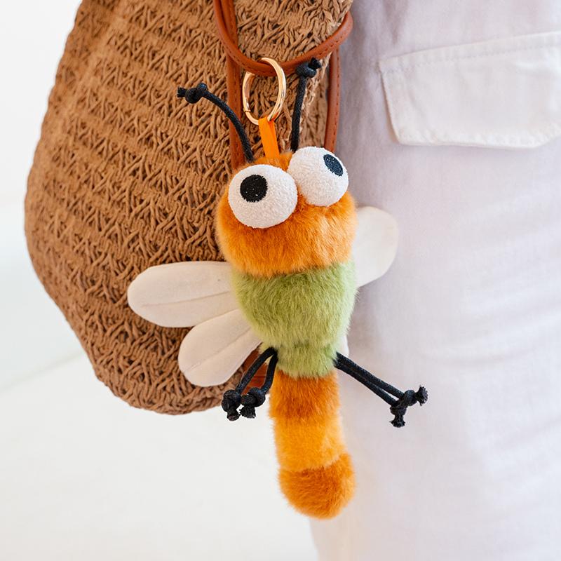 Creative Insect Doll Plush Toys Cute Funny Moth, mosquito, cicada, dragonfly, pink butterfly Pendant for Home Decoration Gift