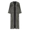 Damen Glitzer Pailletten Lässige Offene Jacke