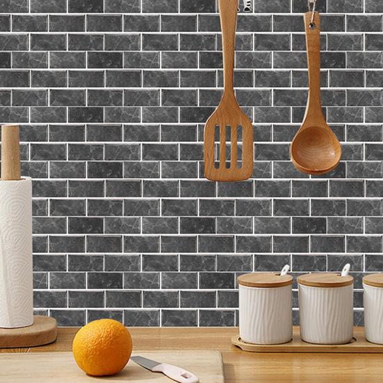 Removable Bathroom Wall Tiles Self-Adhesive PVC Tile Stickers, Waterproof Mosaic Pattern Decals for Kitchen Cover Defects Stickers Home Decor,