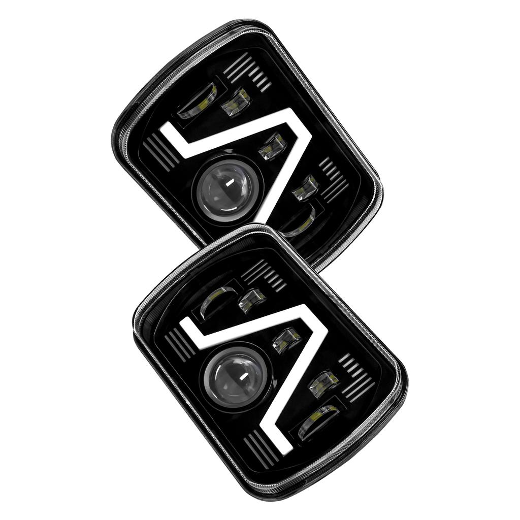 2PCS 7 Inch LED Headlights, 5x7   7x6   Rectangular LED Headlights with High Low Beam DRL Turn Signal Replacement for