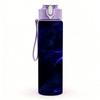 1PC Dark Blue Purple Lightning Storm Print 750ml Color Plastic Sports Water Bottle Leakproof Flip Straw Lid Suitable for Sports Office Home Use