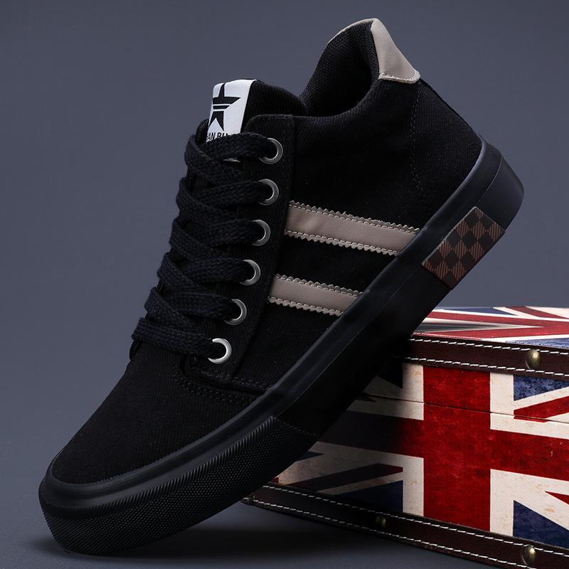 New spring mens shoes Korean style trendy and versatile fashion casual mens canvas shoes lace up comfortable flat shoes