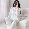 Women's Autumn/Winter Ice Silk Cartoon Pajamas, Korean-Style Sweetheart Set - Long Sleeve & Pants
