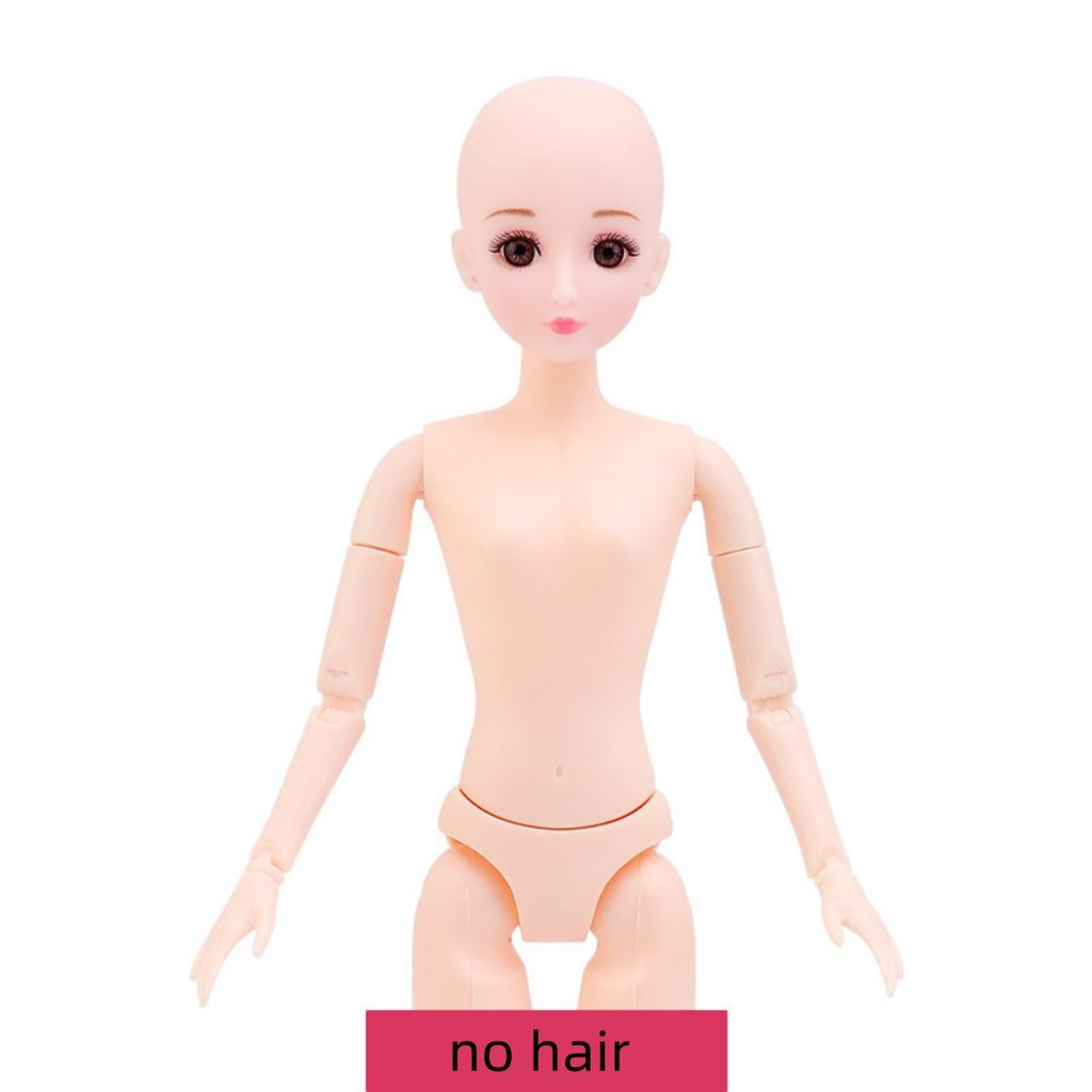 1/4 BJD Doll with 26 Articulated Joints, Blank Nude Body for Face-Up, Select 1 Wig from 3 Styles & Colors
