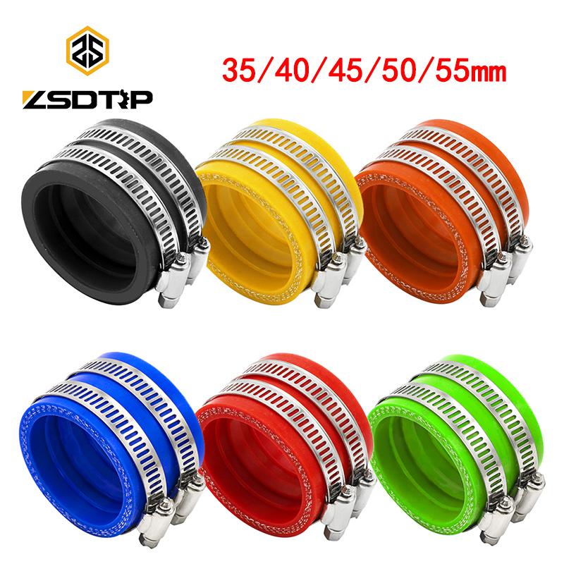 ZSDTRP 35 40 45 50 55mm Motorcycle Carburetor Rubber Adapter Inlet Intake Pipe For MIKUNI KEIHIN KOSO PWK Carburetor Accessory