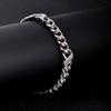 New Men's Chain Bracelets,Silver Color Stainless Steel Cuban Link Wristband,Hip Hop Punk Jewelry Gift