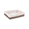PPIOOY Shallow Woven Basket Storage Basket with Inner for Bread Tabletop Country Beige Wood Lining, Washable, Snacks, Documents, Fruit, Sundries,
