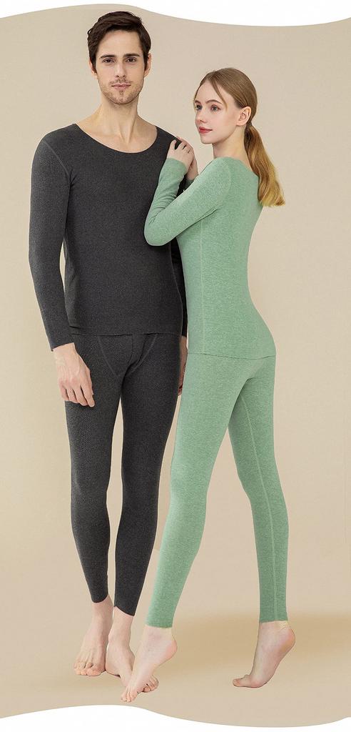 Xinjd Warm Underwear Long Sleeve Shirt and Lightweight and Warm Women's Set, Fleece-Lined, Pants,