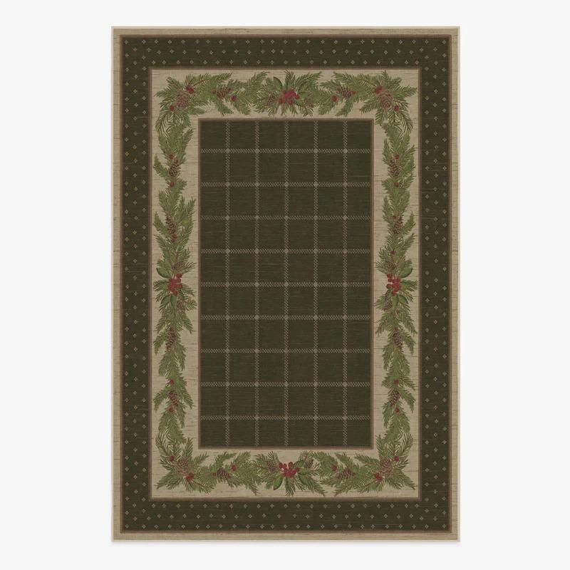 Luxury Retro Green Carpet Non Slip Washable Vintage Living Room Kitchen Bedroom Mat Mechanical Washable Hallway Floor Area Rug