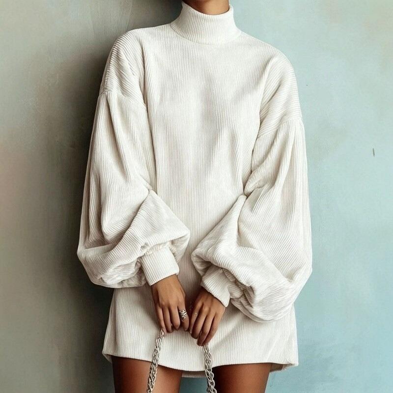 Women S Loose Long Sleeve Lantern Sleeve A Line Dress
