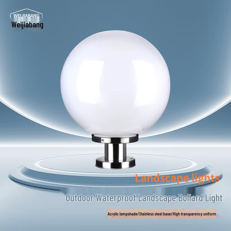 WEIJIABANG Outdoor Acrylic Sphere Pillar Lamp