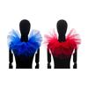 Ruffled Tulle Jabot Collar with Adjustable Rope for Masquerades Stage Performers Victorian Styles Costume Collar
