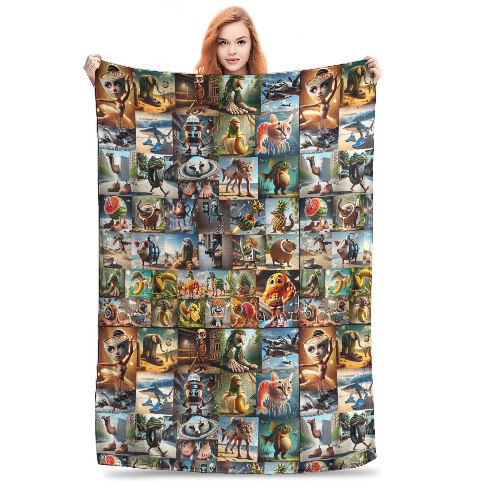 

Смешная итальянская компиляция мемов про деменцию Плюшевые одеяла для девочек и мальчиков Фланелевое постельное белье Пледы для спальни Мягкое покрывало Подарок 30x40in