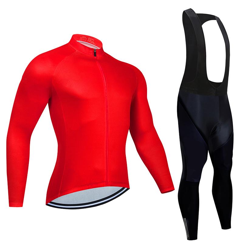 Fluorescent Color Spring Long Sleeve Cycling Jersey Sets Breathable Long Sleeve Men's MTB Bicycle Clothing Suits Roupa Ciclismo