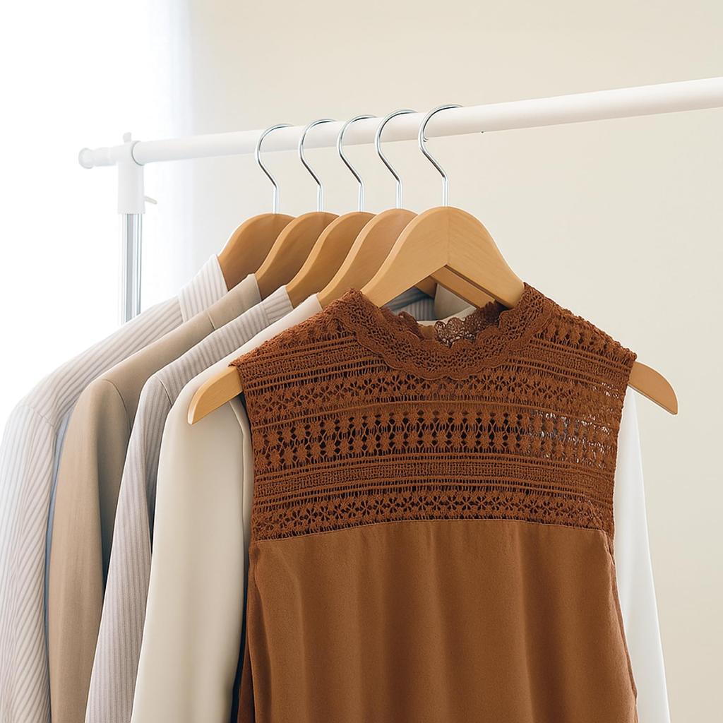 18mm with a Premium Textured with Choose Your Number of Hangers Slim Domestically NEEDS-itWooden Hangers, Thick, Finish, Clips, (8-Pack), Design,