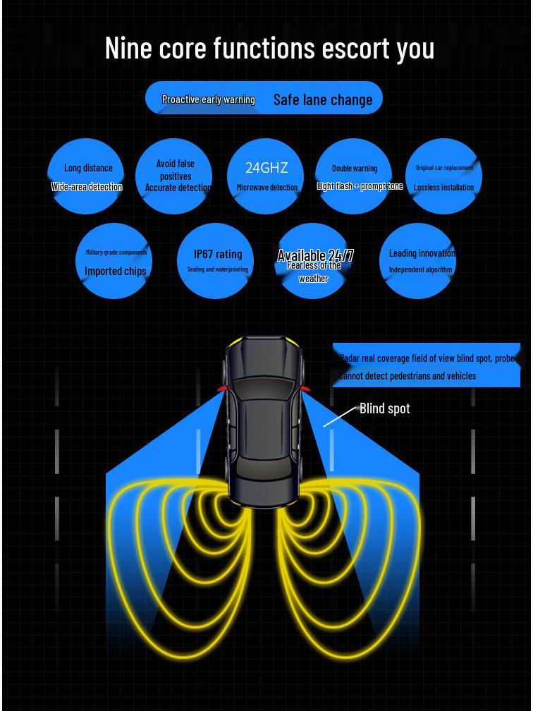 BSD Lane Change Assist and Blind Spot Monitoring System for All Models