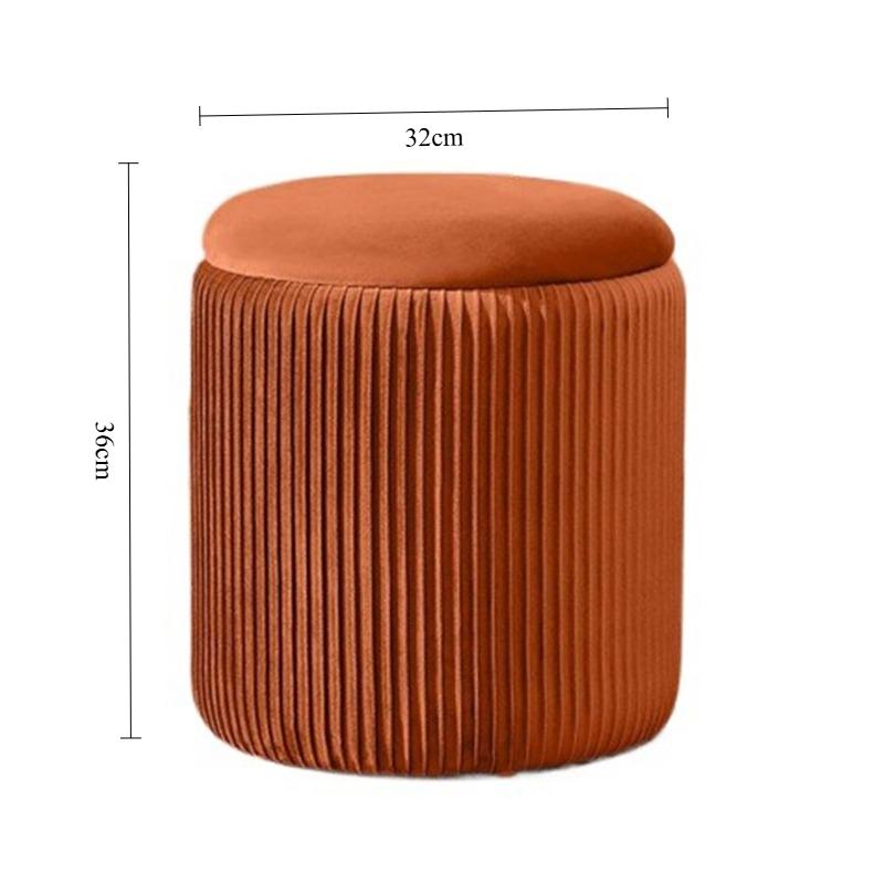 Round Ottoman Living Room Dresser Stool Nordic Modern Footrest Entrance Aesthetic Ottoman Pouf with Storage Space Soft Furniture