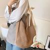 Simple Handmade Knit Shoulder Bag Bohemian Solid Color Crochet Tote Bag Large Capacity Hollow Out Woven Handbag Vacation