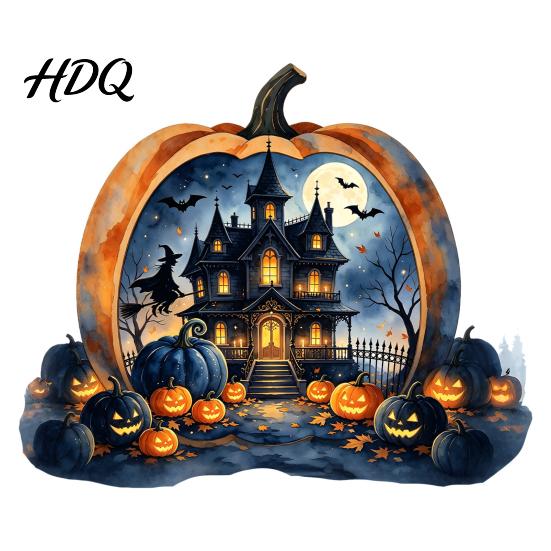 Outdoor Balcony Window Stickers Halloween Pumpkin Haunted House Static Stickers Waterproof PVC Castle Easy Application Decals Decals Removable