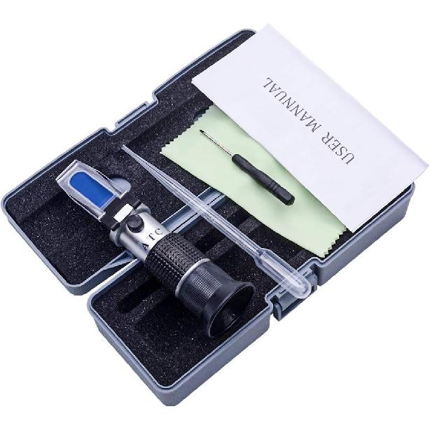 Honey Refractometer Beekeeper Tester 3 in 1 58-90% Brix Sugar 38-43% Baume 10-33% Water Portable Bees Hand-held Refractometer