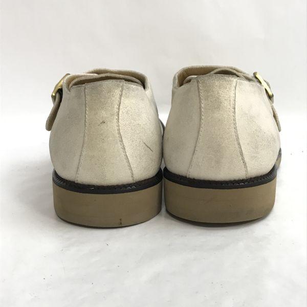 GUCCI monk strap suede leather shoes 45 28-28.5 white beige(USED)