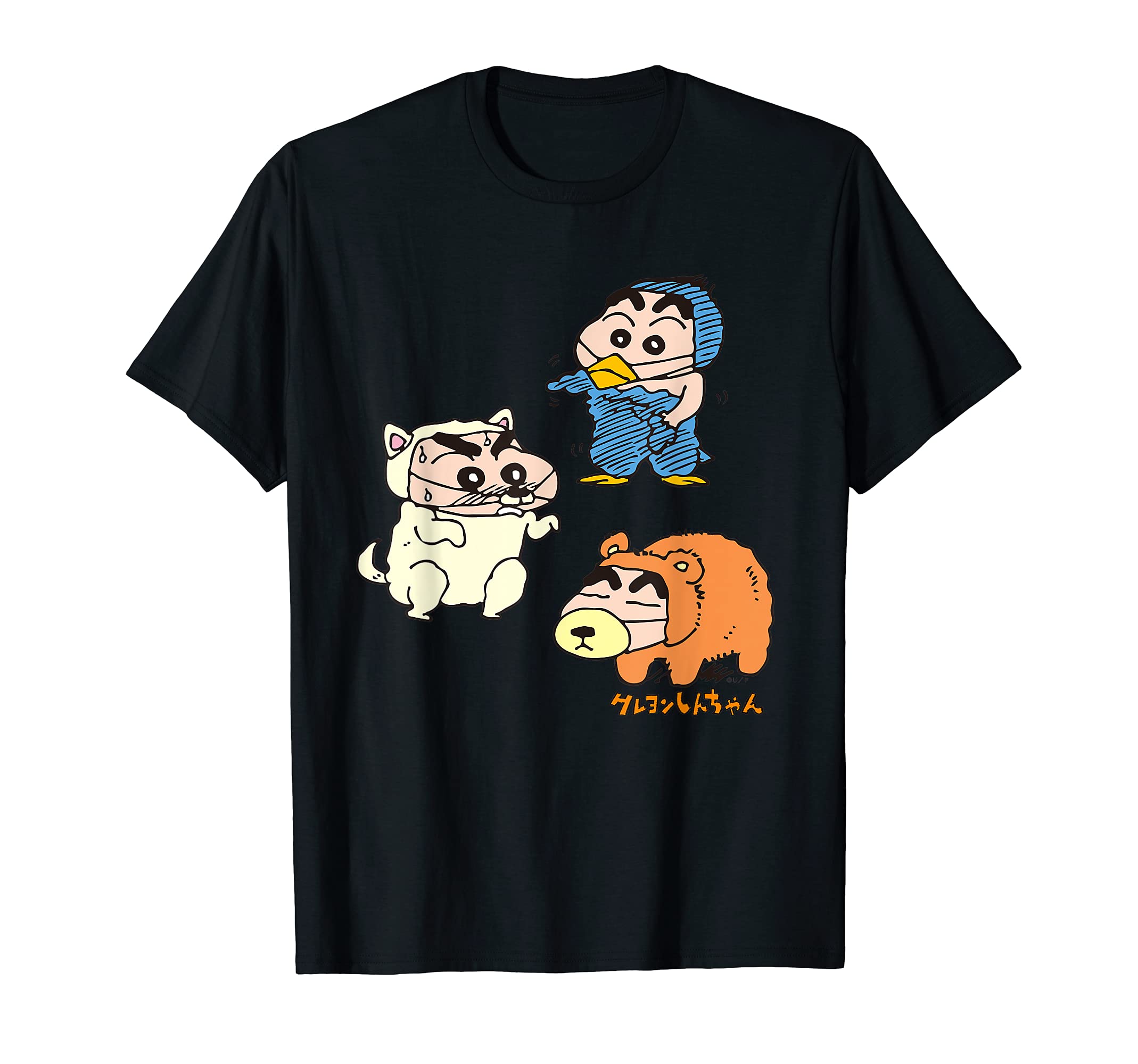 

Crayon transforms into various [Manga] Shin-chan animals! T-shirt чорний