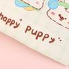 Happy Puppy Cosmetic Bag Lovely Cartoon Little Dog Makeup Storage Bag Travel Toiletry Bag Large Capacity Canvas Storage Pouch