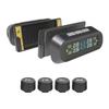 Smart TPMS Car Tire Pressure Alarm Monitor System 4 External Sensors Display Solar Intelligent Tyre Pressure Temperature Warning