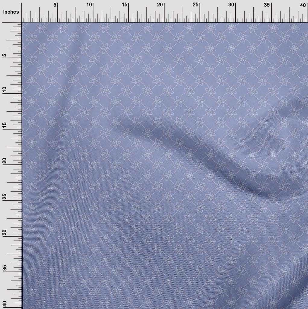 oneOone Cotton Flex Fabric Artistic Floral Sashiko Print Sewing Fabric BTY 40 Inch