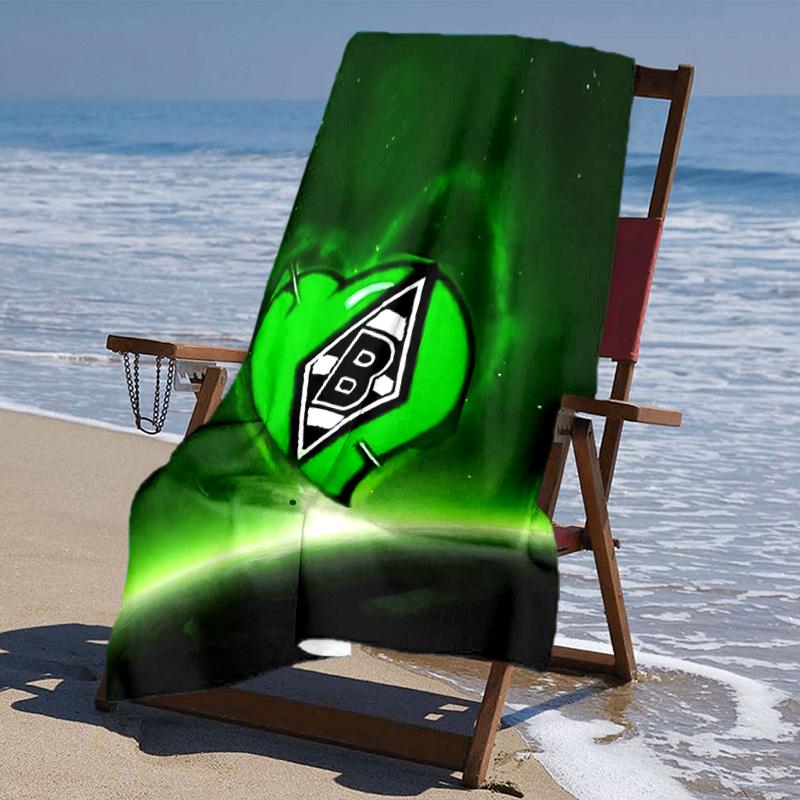 Beweis Strandtuch mit Borussia Mönchengladbach Logo Muster - weich, saugfähig, schnelltrocknend, maschinenwaschbar - perfekt zum Schwimmen, Camping, Baden