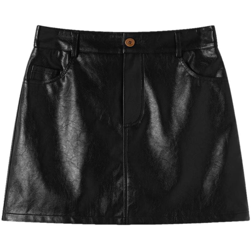 TonLion Women's A-Line PU Skirt
