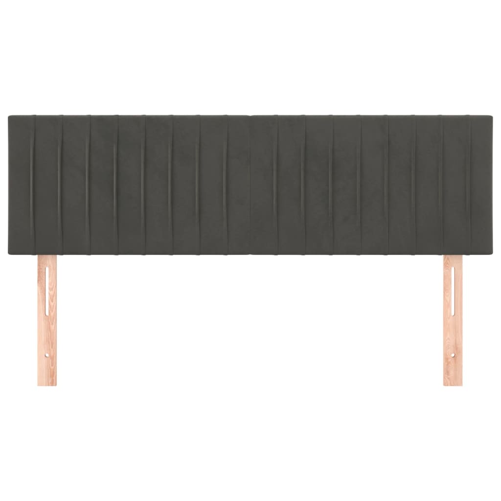 Bed Headboards, 2 Pcs, Dark Gray, 72X5X78/88 Cm, Velvet