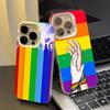 LGBT Rainbow Pride phone case for iPhone 17 17Air 16 15 14 13 12 11 Pro Max Plus Colorful Silver