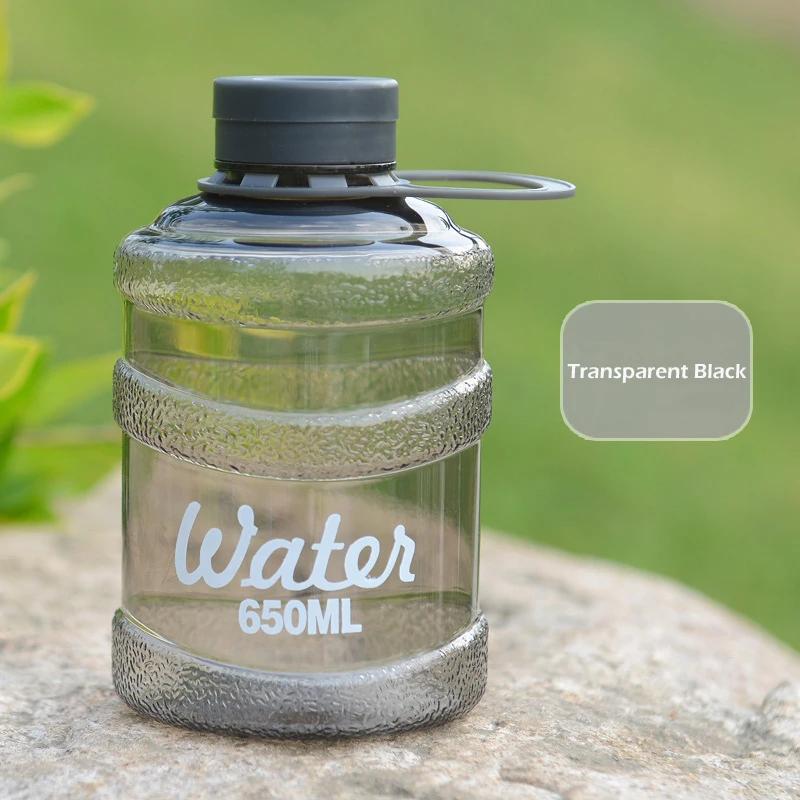 650ML Cute Water Bottle Mini Bucket Plastic Bottle Outdoor Sport Drinking Water Bottles Portable Large Capacity Cup Gym Hiking