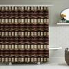 Elegant Brown Gold Shower Curtain Set For Bathroom Decor Modern Striped Waterproof Fabric With Golden Bow Tie Pattern Perfect Gi