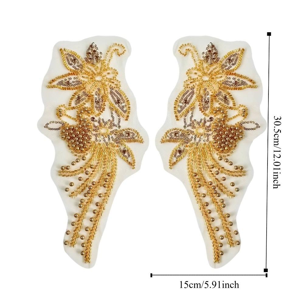 Mesh Fabric Clothing Applique Handmade Nail Beads Patch Repair Clothes Patches  Women Clothes