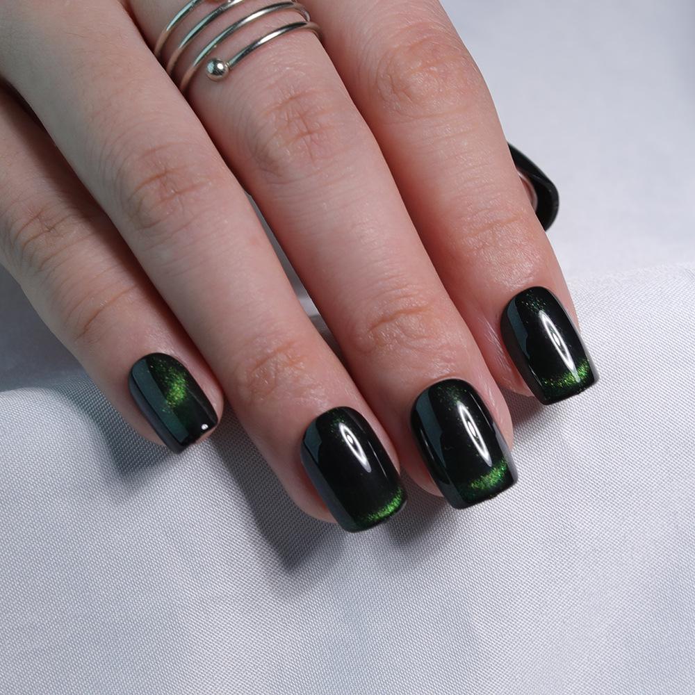 31 Colors Advanced Flash Cat Eye Short Square Press-On Nails - 30PCS Box