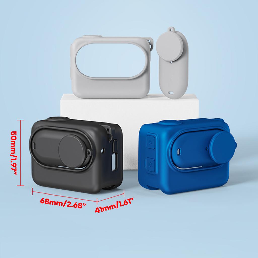 Silicone Case Cover for GO3 Camera Dustproof Silicone Protective Case Lens Cap Anti-Drop Shockproof