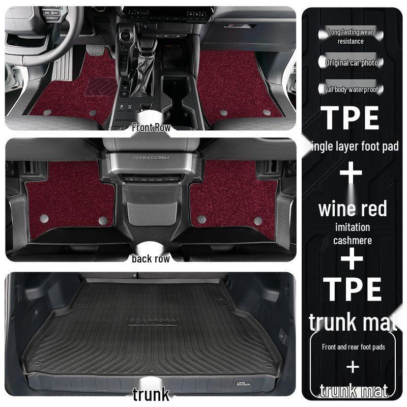 Toyota Prado TPE Floor Mats (2010-2025 Models) - Full Coverage, Car Interior Accessories