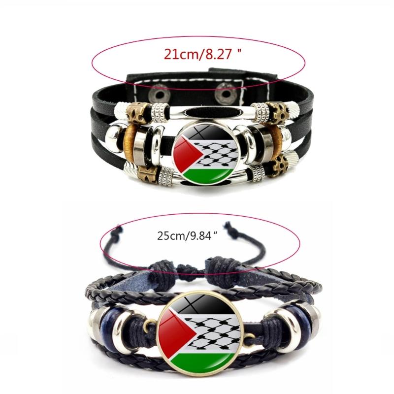 Palestine Flag Bracelets Fashion Glass Beaded Bracelet Bangles for Women Men