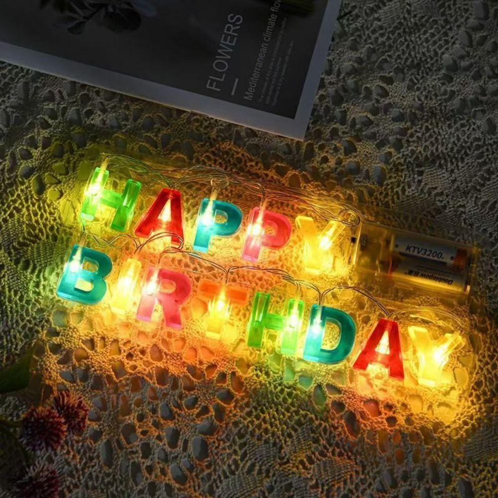 Colorful Color LED Letter Lamp Romantic Birthday Party Decorative Lights  For Birthday Party Decor