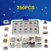250PCS Tactile Push Button Switch  Momentary Tact For SMD 10Value Kit