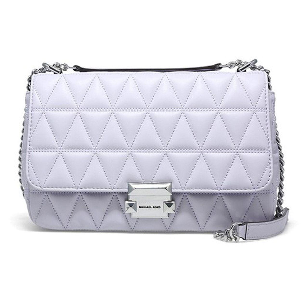 Michael Kors Sloan Quilted Chain Shoulder Bag Women shoulder bag Misty-Purple 30S7SSLL3L-LVNDR-MIST Basic Set (Bag+Dust Bag)