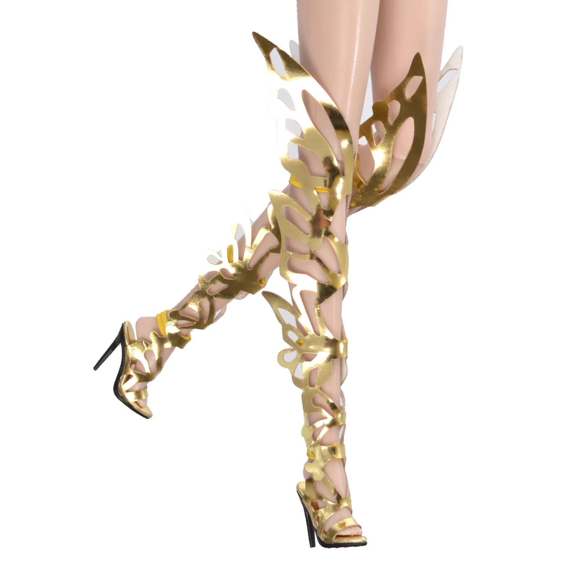 

1/6 Bjd Supermodel Doll Shoes Fashion Royalty Cool Girl Doll Toy Openwork High Heels Boots For 30Cm Fr2 Fr6.0 Nu Doll Accessorie Fits 30cm dolls
