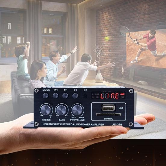 AK370 Power Amplifier Multifunctional Low Distortion Bluetooth-compatible Wireless Connection 12V/220V 2CH Audio
