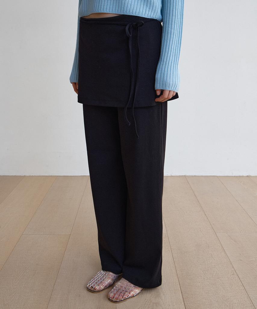 BUT'TON Layered Skirt Pants(Black)