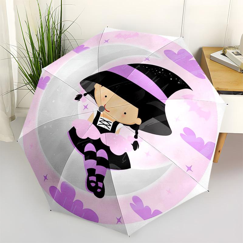1pc Moon Witch Themed High-quality Umbrella,Automatic Opening and Closing Umbrella,Multi-functional Umbrella G0811188