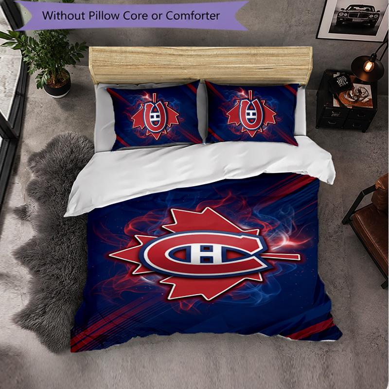 Montreal Canadiens Muster Mikrofaser 3-teiliges Bettwäscheset Dekor Bettbezug-Set Für Schlafzimmer Heimgebrauch