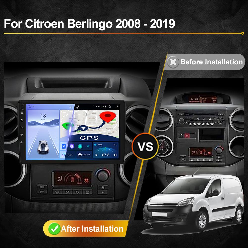 For Citroen Berlingo B9 Peugeot Partner 2008 - 2019 Android Car Radio Multimedia Video Player Navigation GPS Carplay Touch Screen Auto Stereo