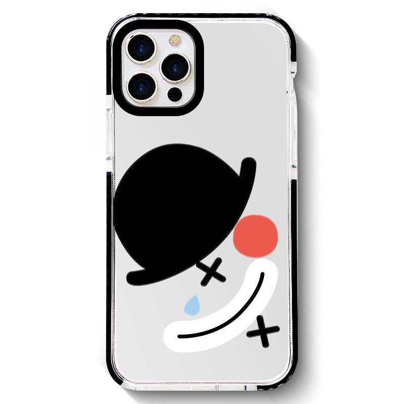 

Zhitai iPhone 16 Pro Max Silicone Case - Cartoon Design, Black & Two-Color Options, Compatible with 15 and 12 Pro Max, Funny Style for 14 iPhone 11